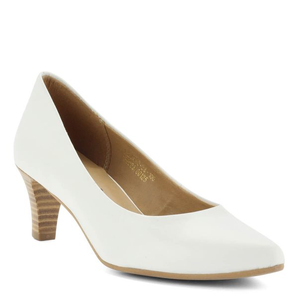Fehér Tamaris cipő 6 cm magas sarokkal. Klasszikus, elegáns magas sarkú Tamaris cipő kiváló minőségű anyagok felhasználásával.