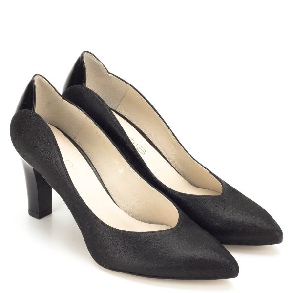 Fekete Anis magassarkú bőr cipő - Női alkalmi cipők - Anis cipők - Anis 4593 BLACK JADE