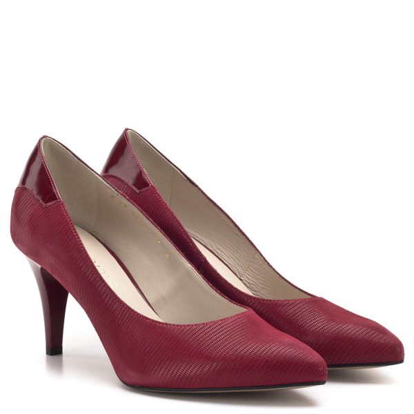 Anis cipő - Piros magassarkú Anis cipő 7,5 cm-es sarokkal, kérgén lakk betét díszíti. Bőr felsőrésszel és bőr béléssel készült. Elegáns magas sarkú női alkalmi cipő. - Anis cipő 4422 RED TEJUS LAK