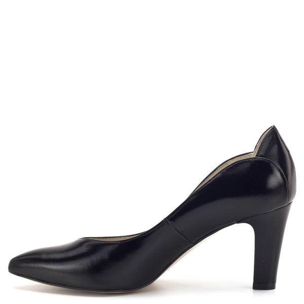 Anis cipő - Elegáns fekete magassarkú Anis cipő 7,5 cm-es sarokkal. A cipő bőrből készült, bőr béléssel. Elegáns alkalmi cipő, a vastagabb sarok nagyobb stabilitást biztosít. - Anis 4593 BLACK