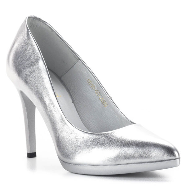 Carla Ricci platformos női magassarkú cipő ezüst színben 2