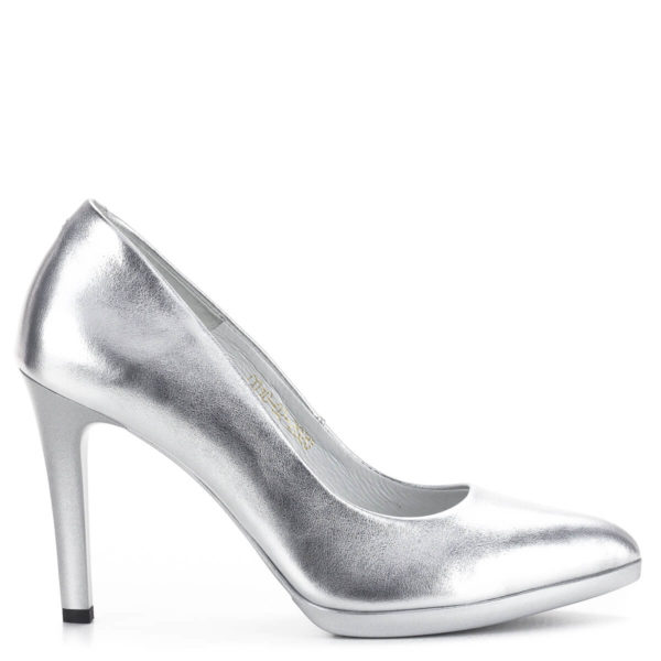 Carla Ricci platformos női magassarkú cipő ezüst színben 3