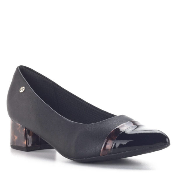 Elegáns fazonú fekete színű Piccadilly női cipő 4 cm-es mintás sarokkal