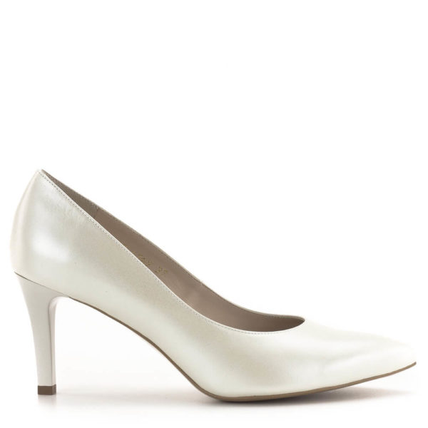 Anis cipő - Törtfehér színű magas sarkú elegáns női bőr cipő