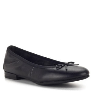 Tamaris balerina cipő fekete színben. Lapos női cipő bőrből, komfortos talpbéléssel.