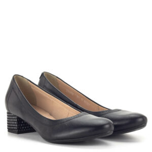 Bioeco kis sarkú elegáns női bőr cipő 4 cm magasságú mintás sarokkal