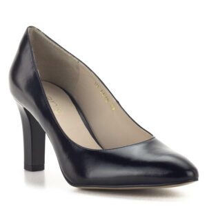 Anis női cipő 7,5 cm magas sarokkal, fekete színben. Anyaga kívül-belül bőr, elegáns, kényelmes női magassarkú.
