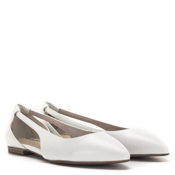 Tamaris balerina cipő fehér színben, oldalt nyitott - Tamaris 1-22112-20 140