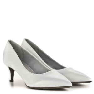 Fehér Tamaris magassarkú cipő 6 centis vékony sarokkal és memóriahabos TouchIt béléssel. A Tamaris Essentials kollekció tagja.