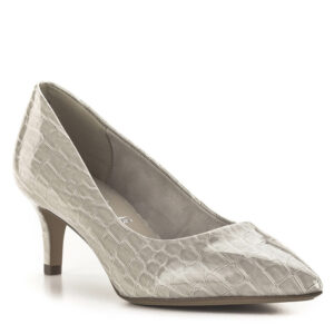 Tamaris női magassarkú cipő bézs színben, 6 cm magas sarokkal, memóriahabos TouchIt béléssel. Mintás felsőrésszel készült elegáns női cipő, mely a Tamaris Essentials kollekció tagja. - Tamaris 1-22414-41 486