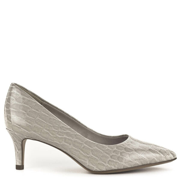 Tamaris női magassarkú cipő bézs színben, 6 cm magas sarokkal, memóriahabos TouchIt béléssel. Mintás felsőrésszel készült elegáns női cipő, mely a Tamaris Essentials kollekció tagja. - Tamaris 1-22414-41 486