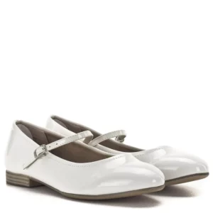 Tamaris lakk fehér pántos balerina cipő. Tamaris 1-24214-20 123