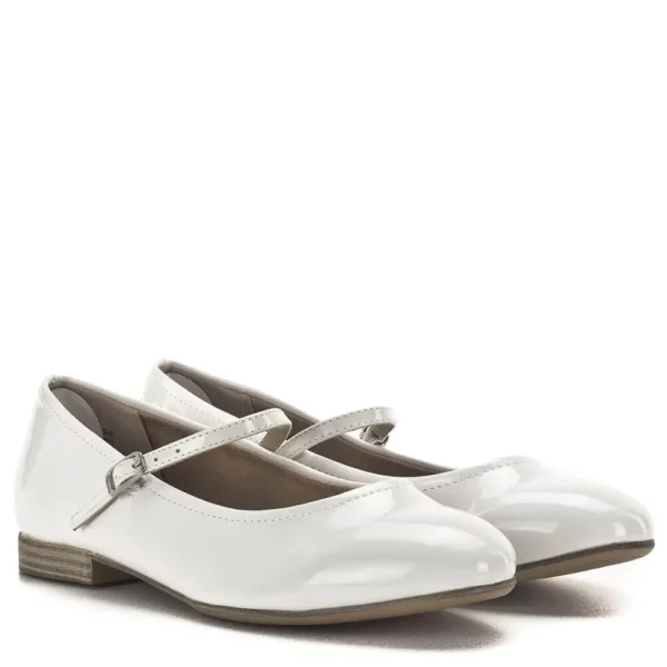 Tamaris lakk fehér pántos balerina cipő. Tamaris 1-24214-20 123