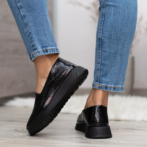 Evromoda fekete lakk belebújós női bőr cipő - Evromoda 794-602 06-07 T BLACK