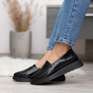 Evromoda fekete lakk belebújós női bőr cipő - Evromoda 794-602 06-07 T BLACK