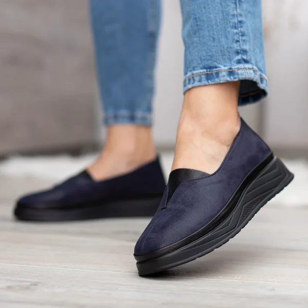 Evromoda kék belebújós női bőr cipő - Evromoda 794-602 01-25 T BLUE