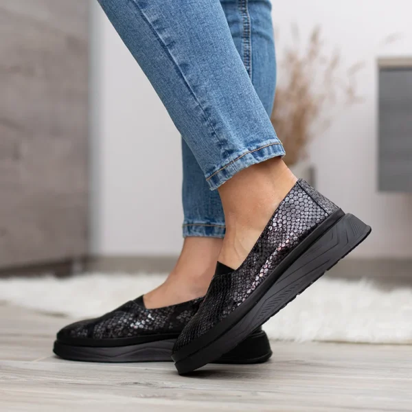 Evromoda lakk belebújós női bőr cipő - Evromoda 794-602 06-12 T GREY