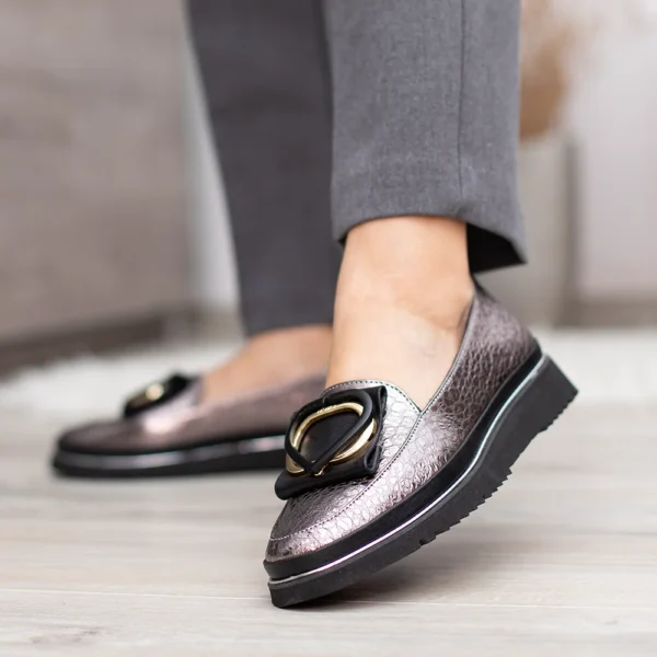 Evromoda női bőr cipő - Evromoda 100 1066Z 01-294 T PEWTER