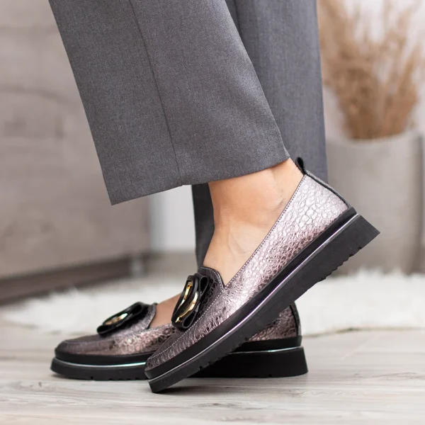 Evromoda női bőr cipő - Evromoda 100 1066Z 01-294 T PEWTER