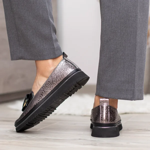 Evromoda női bőr cipő - Evromoda 100 1066Z 01-294 T PEWTER