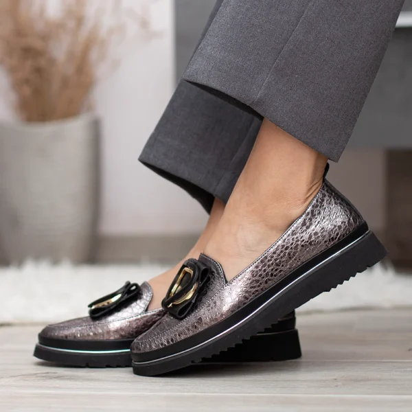 Evromoda női bőr cipő - Evromoda 100 1066Z 01-294 T PEWTER
