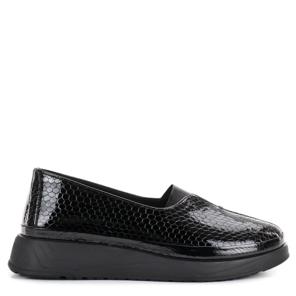 Evromoda fekete lakk belebújós női bőr cipő - Evromoda 794-602 06-07 T BLACK