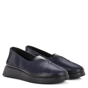 Evromoda kék belebújós női bőr cipő - Evromoda 794-602 01-25 T BLUE
