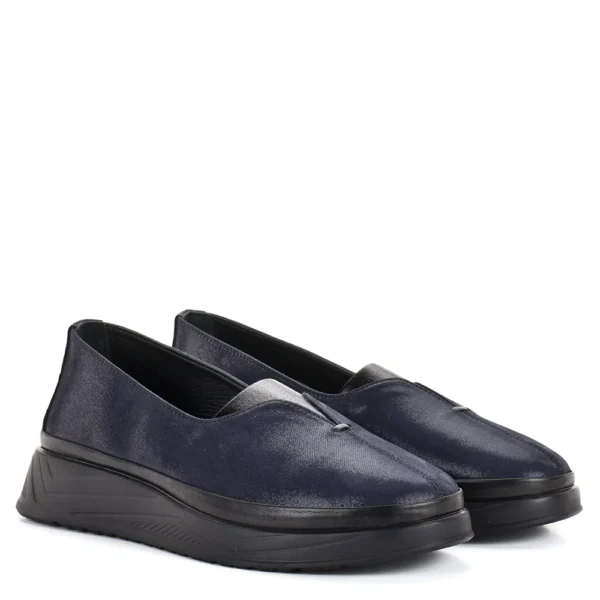 Evromoda kék belebújós női bőr cipő - Evromoda 794-602 01-25 T BLUE