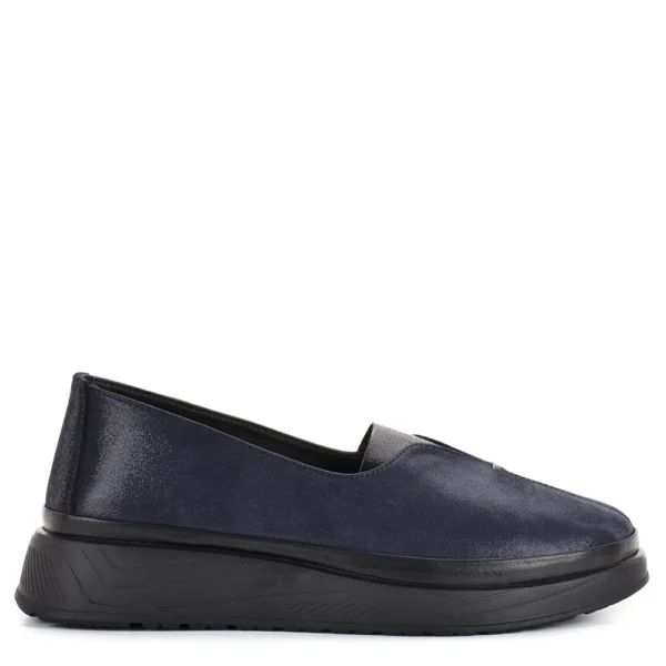 Evromoda kék belebújós női bőr cipő - Evromoda 794-602 01-25 T BLUE