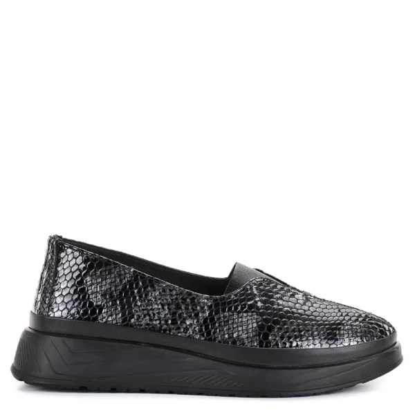 Evromoda lakk belebújós női bőr cipő - Evromoda 794-602 06-12 T GREY