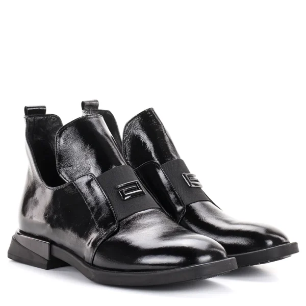 Evromoda női bőr bebújós bokacipő - Evromoda 049-1738-62 T BLACK