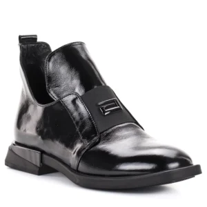 Evromoda női bőr bebújós bokacipő - Evromoda 049-1738-62 T BLACK