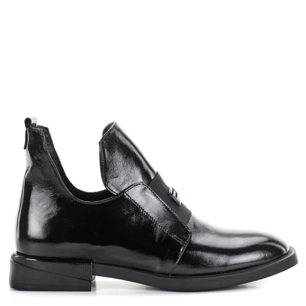 Evromoda női bőr bebújós bokacipő - Evromoda 049-1738-62 T BLACK