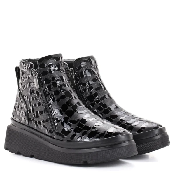Evromoda női bőr bokacsizma fekete színben - Evromoda 773-1925-070 T BLACK