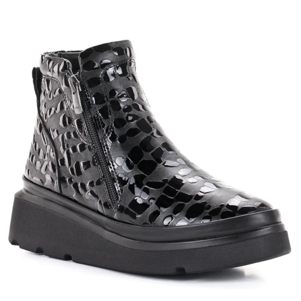 Evromoda női bőr bokacsizma fekete színben - Evromoda 773-1925-070 T BLACK
