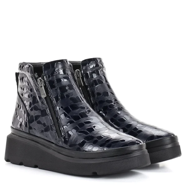 Evromoda női bőr bokacsizma kék színben - Evromoda 773-1925-071 T BLUE