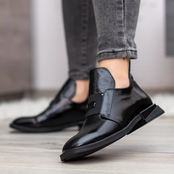 Evromoda női bőr bebújós bokacipő - Evromoda 049-1738-62 T BLACK