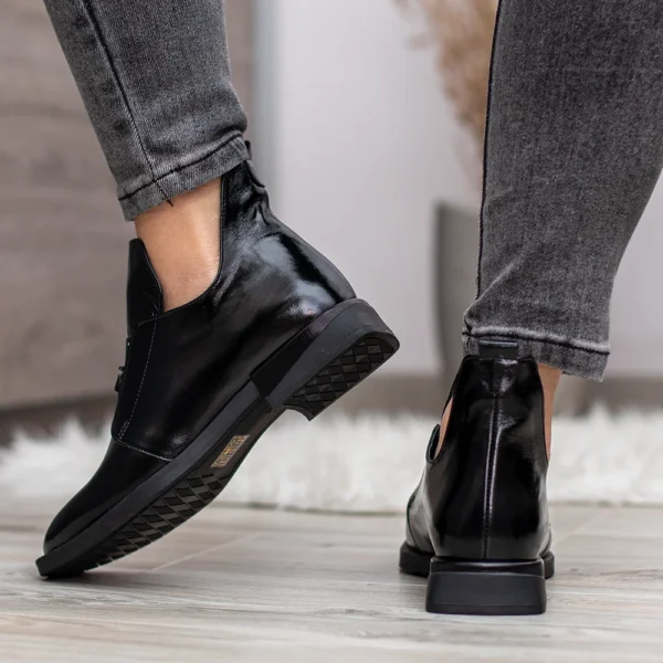 Evromoda női bőr bebújós bokacipő - Evromoda 049-1738-62 T BLACK