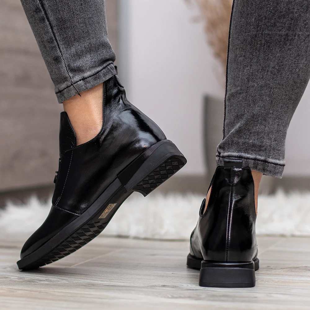 Evromoda női bőr bebújós bokacipő - Evromoda 049-1738-62 T BLACK