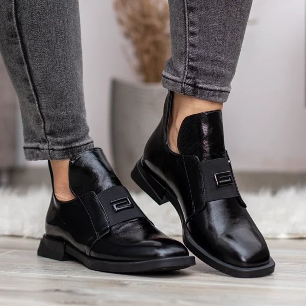 Evromoda női bőr bebújós bokacipő - Evromoda 049-1738-62 T BLACK