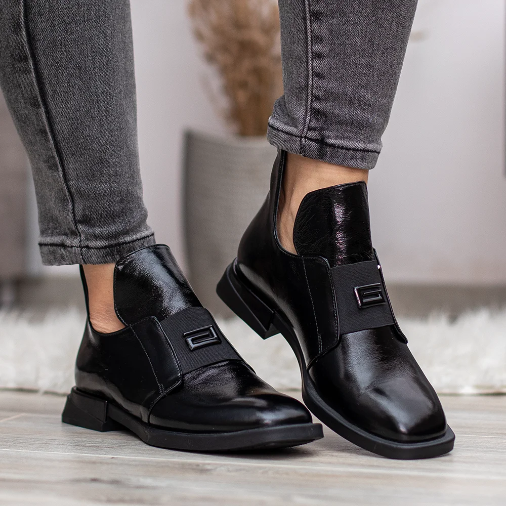 Evromoda női bőr bebújós bokacipő - Evromoda 049-1738-62 T BLACK
