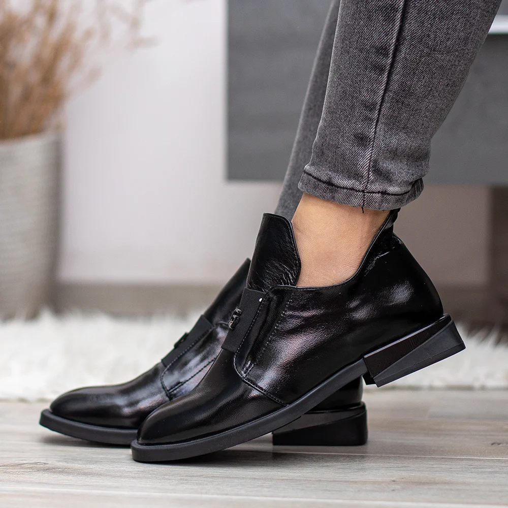 Evromoda női bőr bebújós bokacipő - Evromoda 049-1738-62 T BLACK