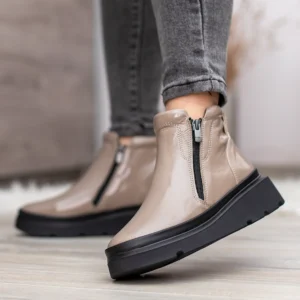 Evromoda női bőr bokacsizma bézs színben - Evromoda 773-1925-028 T BEIGE