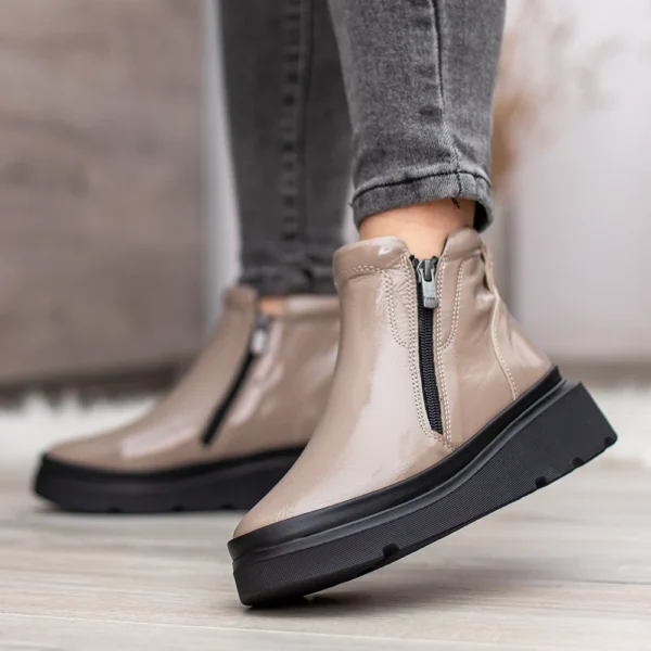Evromoda női bőr bokacsizma bézs színben - Evromoda 773-1925-028 T BEIGE