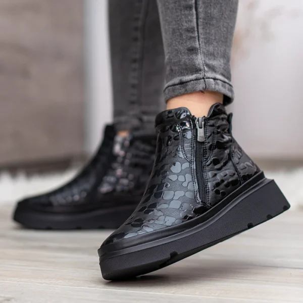 Evromoda női bőr bokacsizma fekete színben - Evromoda 773-1925-070 T BLACK