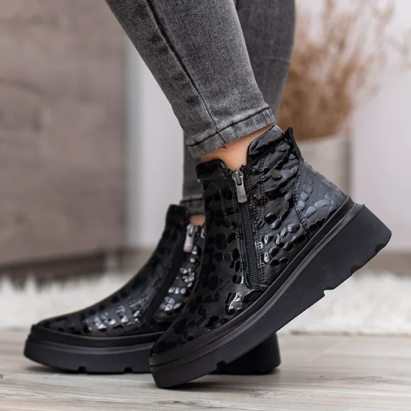 Evromoda női bőr bokacsizma fekete színben - Evromoda 773-1925-070 T BLACK