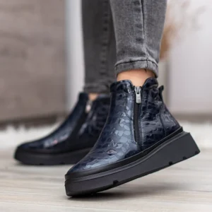 Evromoda női bőr bokacsizma kék színben - Evromoda 773-1925-071 T BLUE