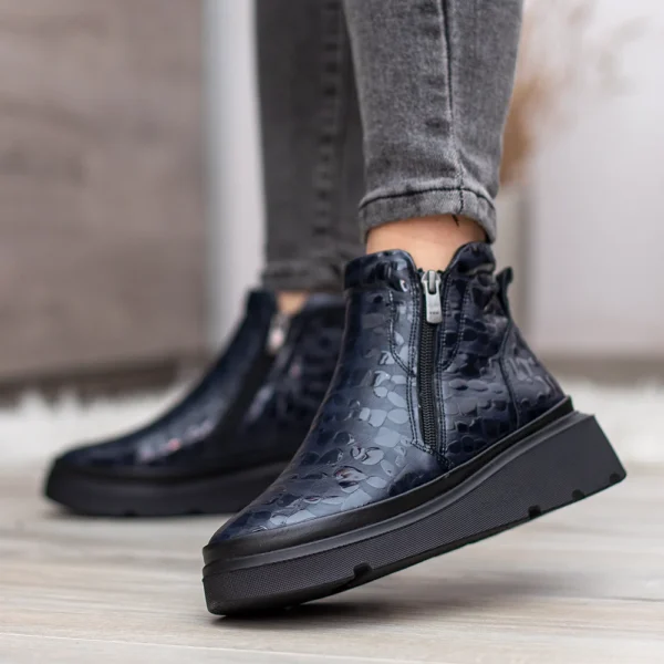 Evromoda női bőr bokacsizma kék színben - Evromoda 773-1925-071 T BLUE