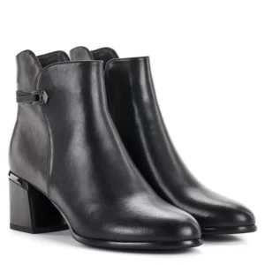Filippo közepes sarkú elegáns bőr bokacsizma - Filippo DBT7377/25 BK