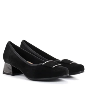 Pulso fekete velúr bőr elegáns női cipő - Pulso AF-1597 BLACK WELUR